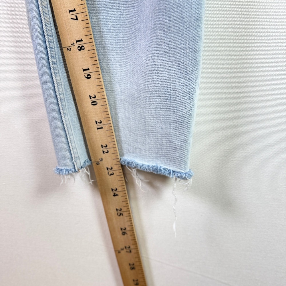 ABERCROMBIE & FITCH Light Blue High Rise‎ Mom Raw Hem Jeans 25 0XS - Picture 6 of 6